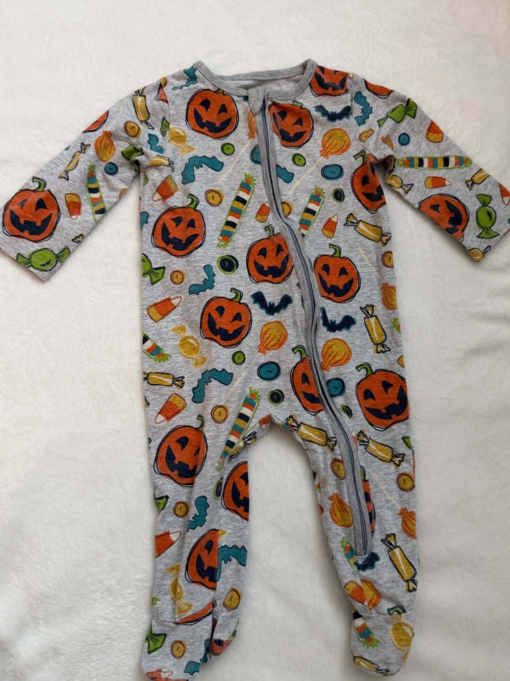 Mud Pie Halloween Pumpkin sleeper/footie
